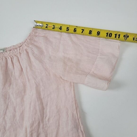 Terzo Milennio Pink Linen Shirt Blouse Women's size Medium - Picture 4 of 8